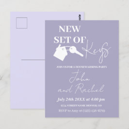 Ny uppsättning Nycklar Modern Lila för uppvärmning Vykort