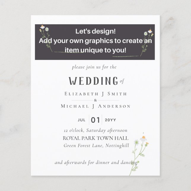 NY! UTFORMNING AV EGET WEDDING-INVITE - budget frå (Framsida)