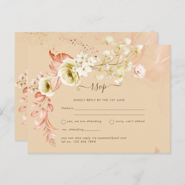 NY! Vackra korall oliv blommor blandade FÄRGER BRÖ Vykort (Fram/baksida)