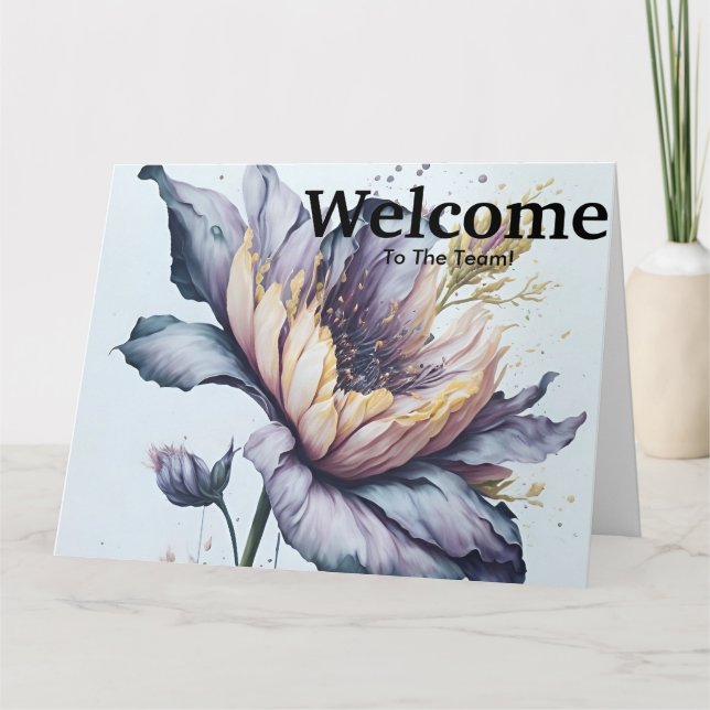 Ny välkomstBlommigt för medarbetare Kort (Framsida)
