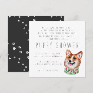 Ny valp Valp shower-inbjudan Inbjudningar