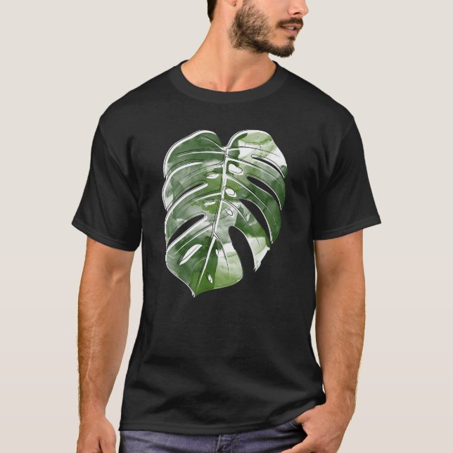 Ny Variegata Fönsterväxt Monstera Deliciosaropisk T Shirt (Framsida)