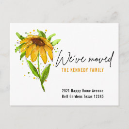 Ny Vi har flyttat för vattenfärgsfärg för hemmet G Meddelande Vykort