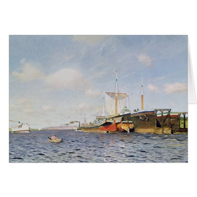 Ny vind på Volgaen, 1895 Hälsningskort (Framsidan Horizontal)