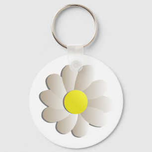 NY VITDAISYBLOMMA, VÅRTIME BLOMMA NYCKELRING
