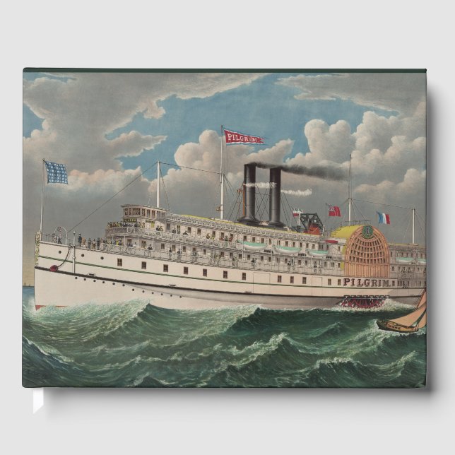NY Voyage Grand PaddleWheel Steamboat Pilgrim Gästböcker (Framsida)