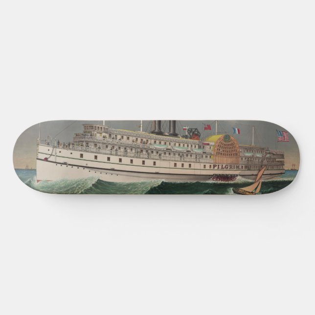 NY Voyage Grand PaddleWheel Steamboat Pilgrim Mini Skateboard Bräda 18,5 Cm (Horz)