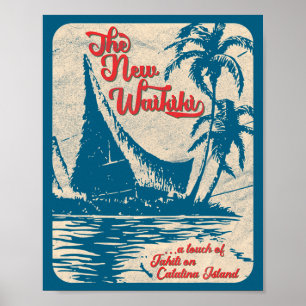 Ny Waikiki Tiki Bar Hawaiiansk Stil Retro 50-talss Poster