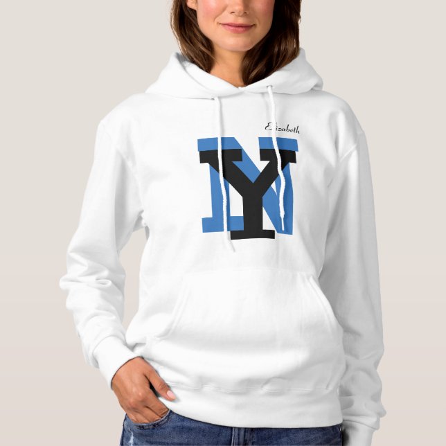 NY/Women's Basic Hooded Sweatshirt/Personlig Tröja (Framsida)