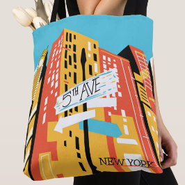 NY YORK 5:e AVE Modern Snyggt Tygkasse