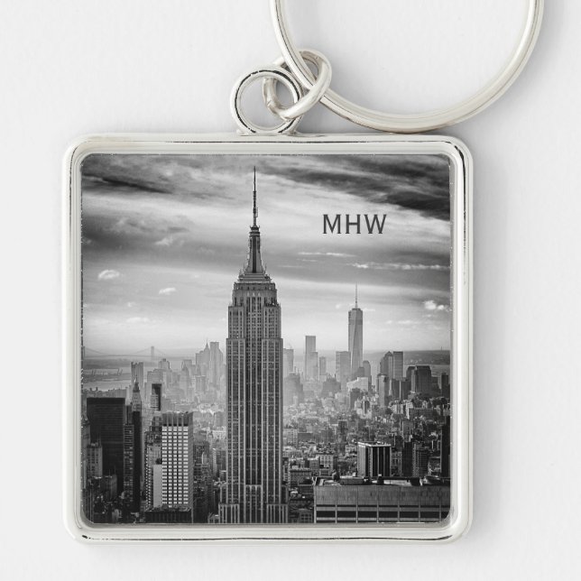 NY YORK CITY anpassningsbar monogram nyckelring (Framsidan)