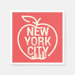 NY YORK CITY Modern Big Apple Red Pappersservett