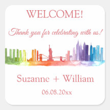 NY YORK CITY-skyline Colorful regnbåge Bröllop