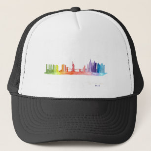 NY YORK CITY-skyline vattenfärgsfärg Keps