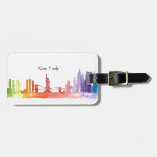 NY YORK CITY-skyline Watercolor Modern coola Bagagebricka