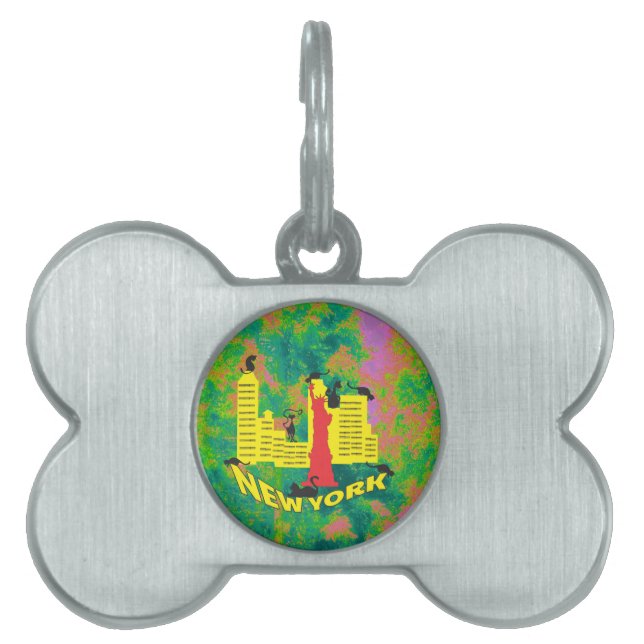 NY YORK-katt Namnbricka Husdjur (Framsidan)