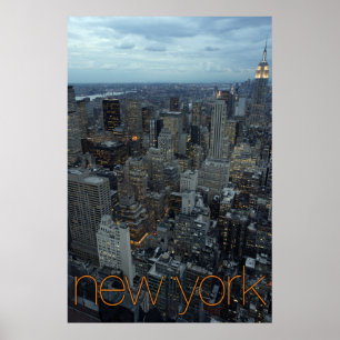 ny York-stad i skymningen Poster