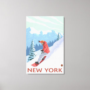 Ny YorkSnowboarder plats Canvastryck