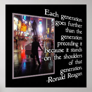 NY YORKSTAD W/REAGAN QUOTE - RAMED-SKRIFT POSTER