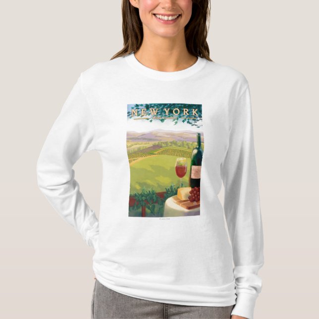 Ny YorkWine landplats T Shirt (Framsida)