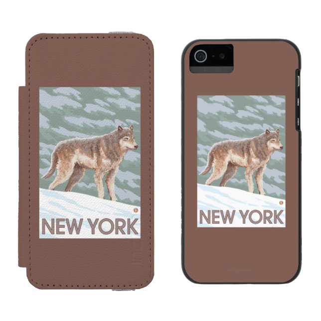 Ny YorkWolf plats Incipio iPhone Wallet Skal (Sida vid Sida)