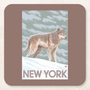 Ny YorkWolf plats Underlägg Papper Kvadrat