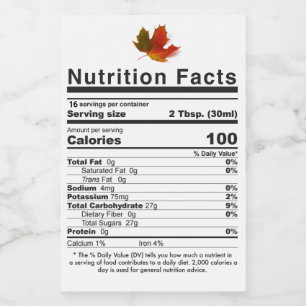 NYA 2020 Maple Syrup Löv PreCalculated Nutrition Mat Etikett