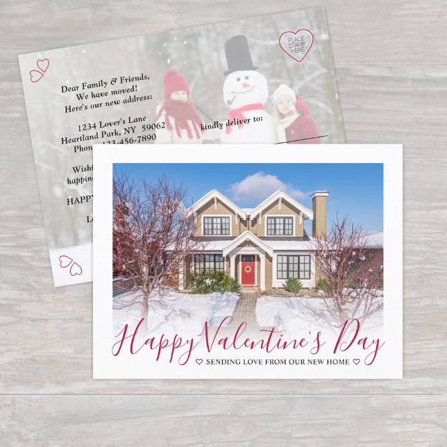 Nya adress Alla hjärtans dag Kärlek 2 Foton Flytta Meddelande Vykort (Skapare uppladdad)