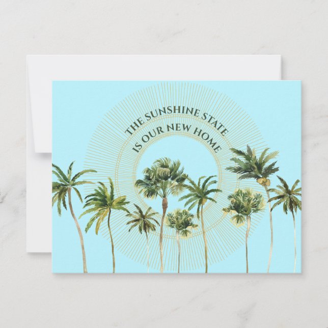 Nya adress Florida Handflatan Träd Flytta Meddelande (Framsida)