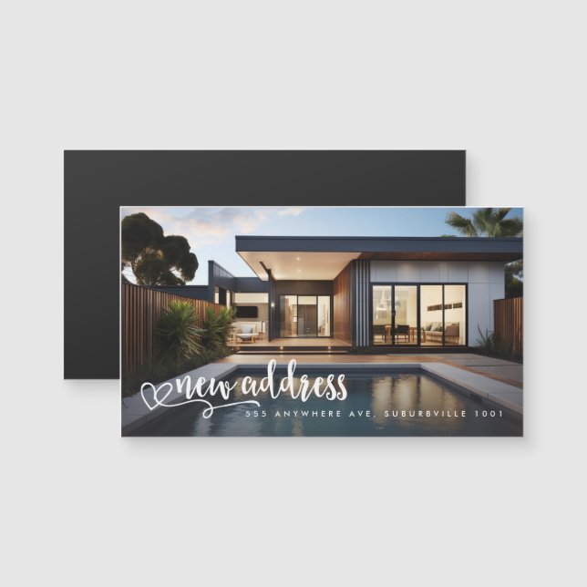 Nya adress Flytta House Home Photo Magnet (Fram/baksida)