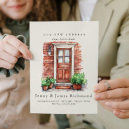 Nya adress I vattenfärgsfrämre dörr och galler Meddelande