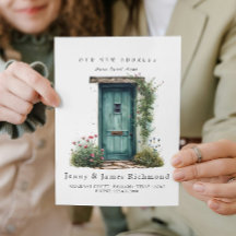 Nya adress I Vattenfärgsgolv för Grönt framför dör