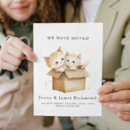 Nya adress kassa i kartong meddelande