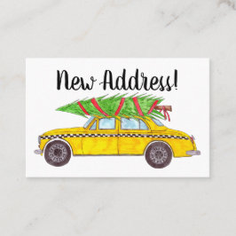 Nya adress NY Taxi med Julgran Visitkort