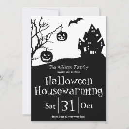 Nya adress och Halloween Houseuppvärmning Party Meddelande