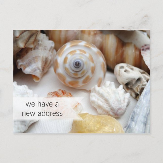Nya adress postkort för kustlevande meddelande vykort (Framsida)