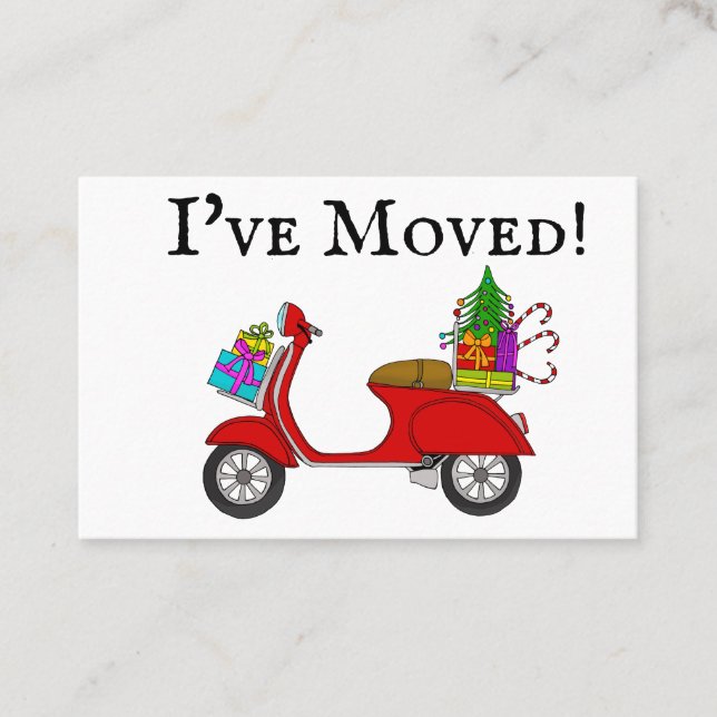 Nya adress rödreflexer med julklappar visitkort (Framsida)