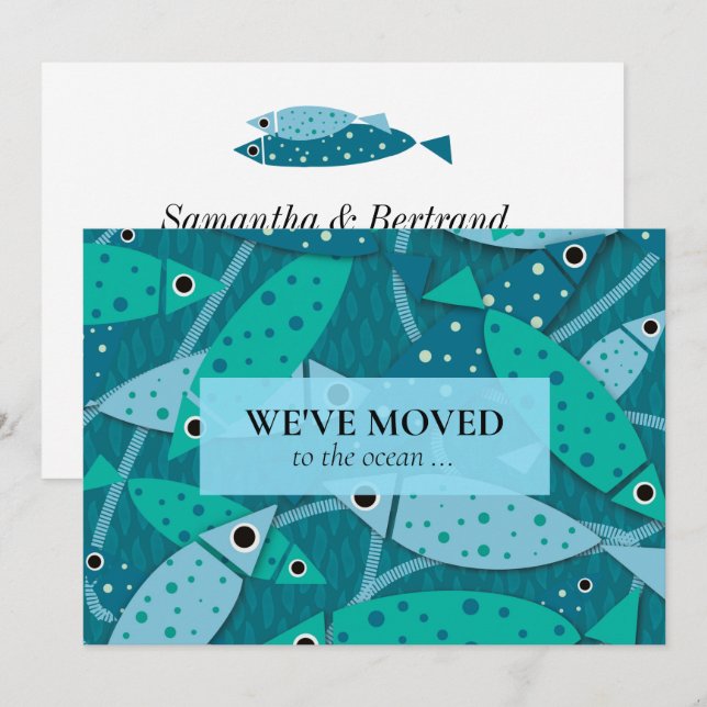 Nya adress tropiska fisken Mönster Meddelande (Fram/baksida)