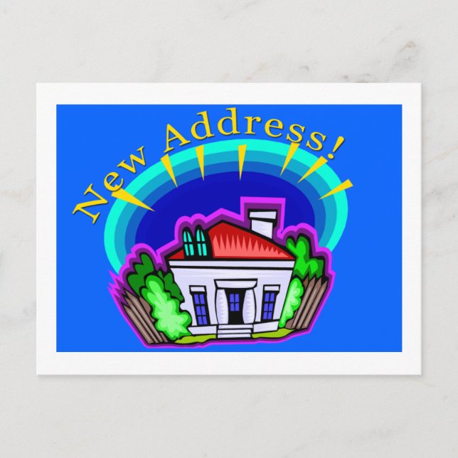 Nya adress vi har flyttat meddelande vykort (Framsida)