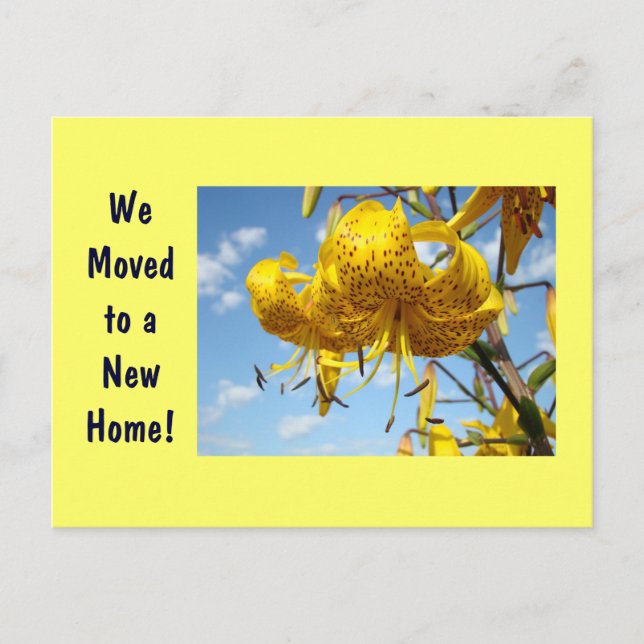 Nya adress vykort Flyttat till nya hemkort (Framsida)