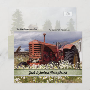 Nya adress vykort för vintage Farm-traktor