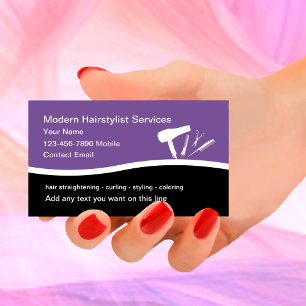 Nya Affärskort i Modern Hairstylist Visitkort