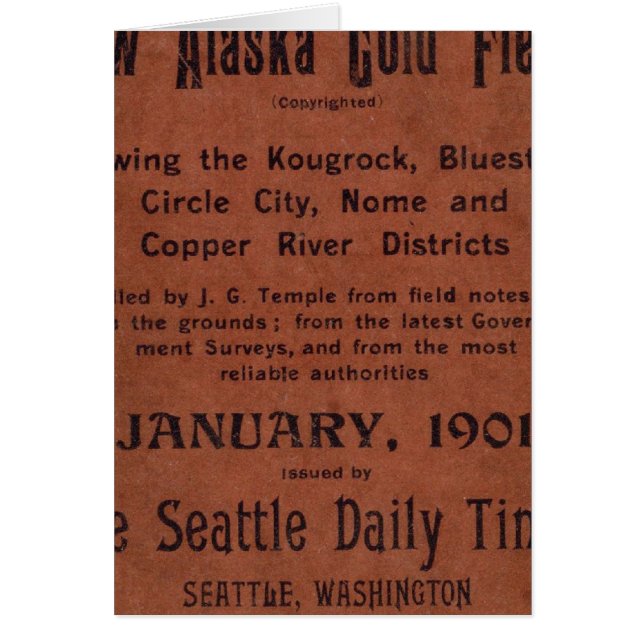 Nya Alaska guld fält Hälsningskort (Framsidan)
