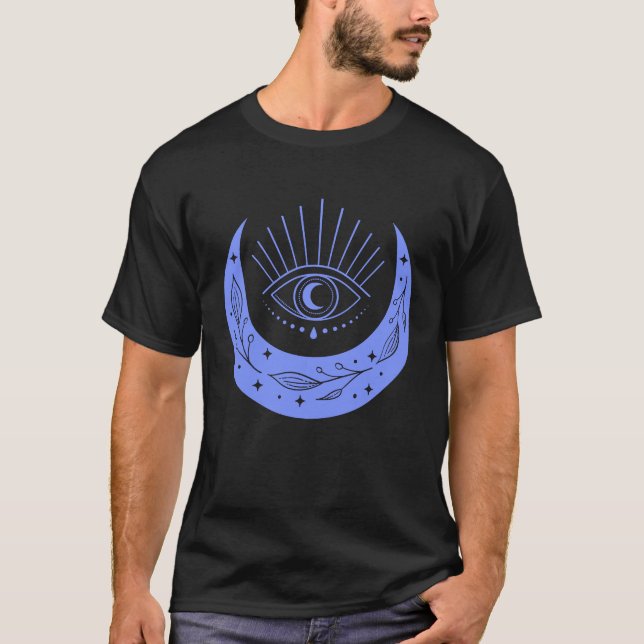 Nya åldern tredje Ögat Måne Witchy Reiki Yoga Witc T Shirt (Framsida)