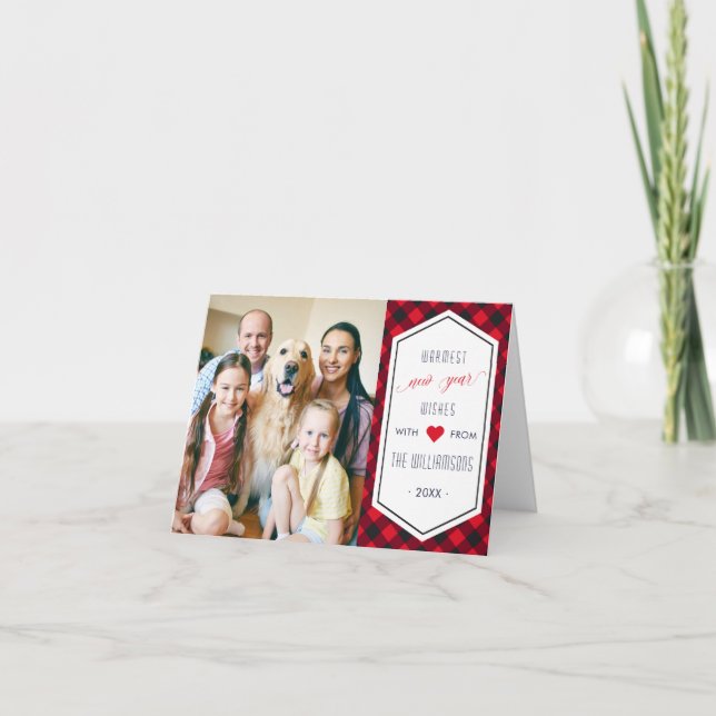 Nya år Buffalo Play Julhälsningar Photo Helgkort (Framsida)