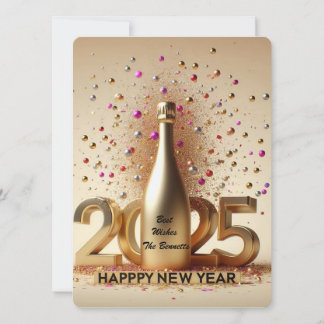 Nya år Golden Önskemål Julkort