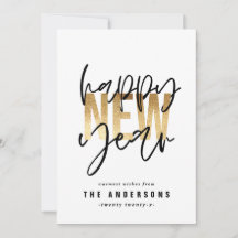 Nya år i det moderna minsta typografin guld