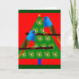 Nya år kort med målad Bunting fågelkonst