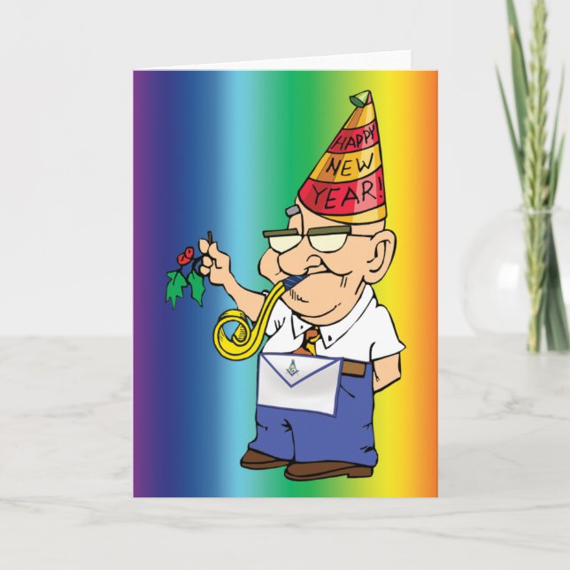 Nya år Masonkyss Helgkort (Framsida)