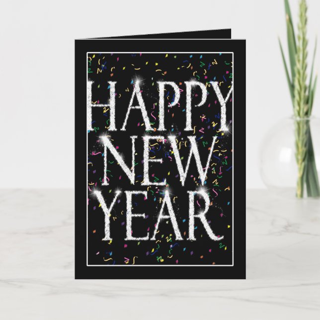 Nya år med mousserande helgkort (Framsida)